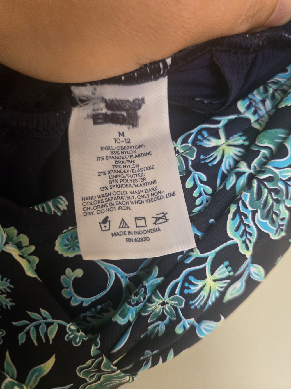 Lands' End NWOT Swimsuit, Bathing Suit, Swim Dress, Floral, Paisley, Size 10 - Picture 7 of 9